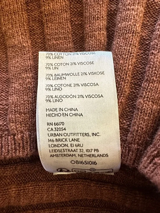 FP BEACH Free People Ribbed Knit Midi Skirt in Chestnut Brown Rust festival S - Picture 7 of 7